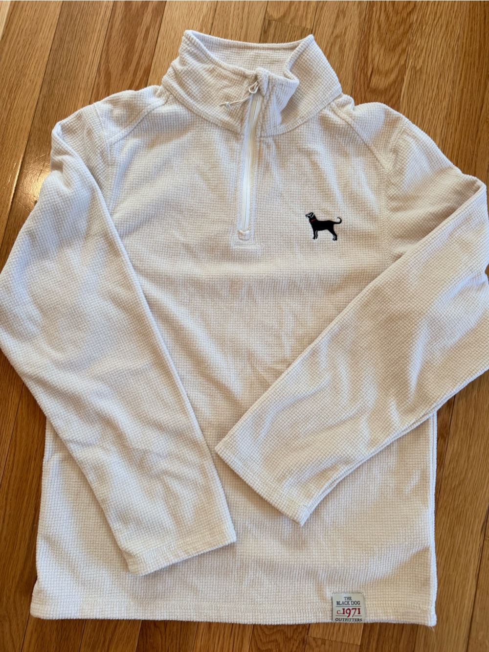 New without tags - Black Dog Boys Cream Waffle-Knit Fleece pull-over